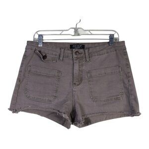 Judy Blue Utility High-Rise Shorts Sz 30 Tan Frayed Hem JB1571-SF Stretch